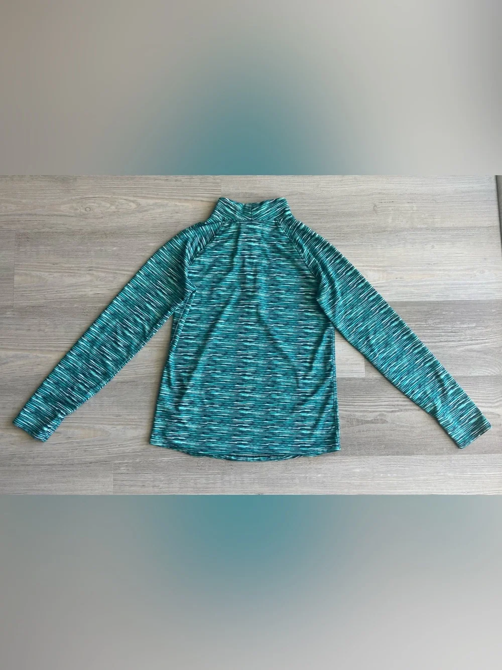Justice Girls Teal Space-Dye Quarter-Zip Athletic Pullover Size 12